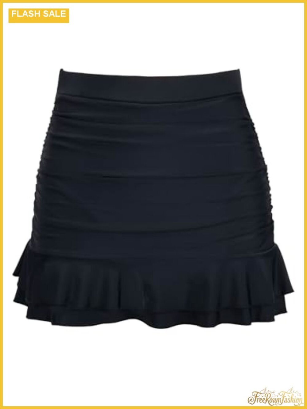 High Waisted Ruffle Tummy Control Swim Skirt Bottoms